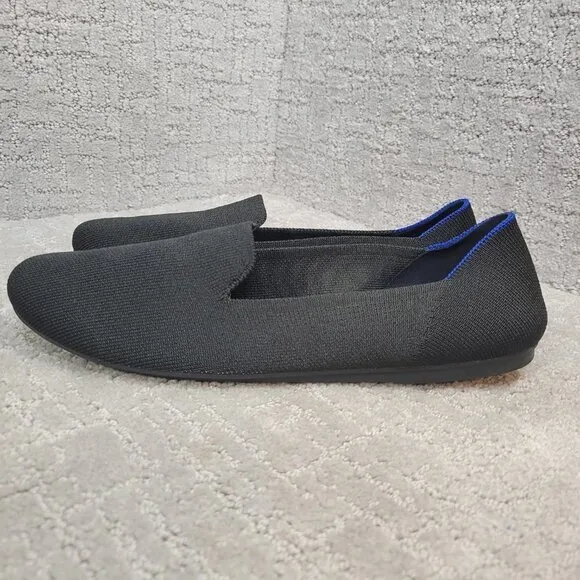 Rothy's The Loafer Black Solid Round Toe Slip On Flat Shoes Womens Size 8.5, 9.5