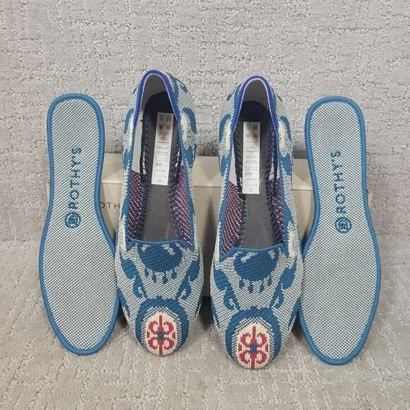 Rothys The Loafer Women's Size 8 US Blue Moroccan Teal Round Toe Slip on Shoes