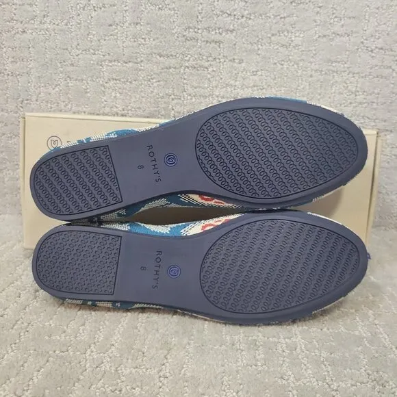 Rothys The Loafer Women's Size 8 US Blue Moroccan Teal Round Toe Slip on Shoes