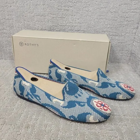 Rothys The Loafer Women's Size 8 US Blue Moroccan Teal Round Toe Slip on Shoes