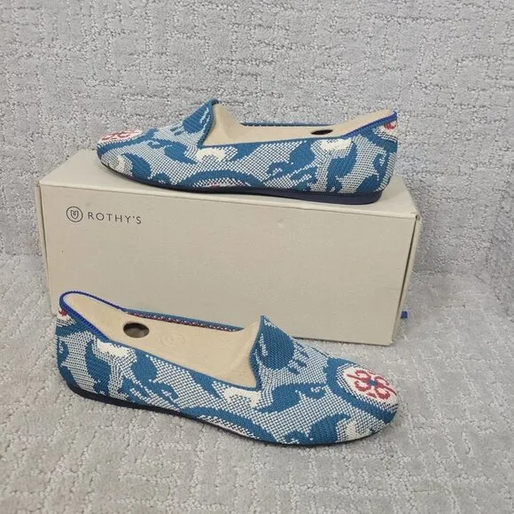 Rothys The Loafer Women's Size 8 US Blue Moroccan Teal Round Toe Slip on Shoes