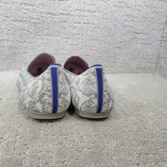 Rothy's The Loafer Women's Size US 9.5 Grey Snake Round Toe Slip on Flat Shoes