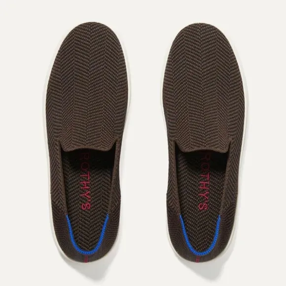 Rothy’s The Original Slip On Sneaker in Dark Brown Herringbone