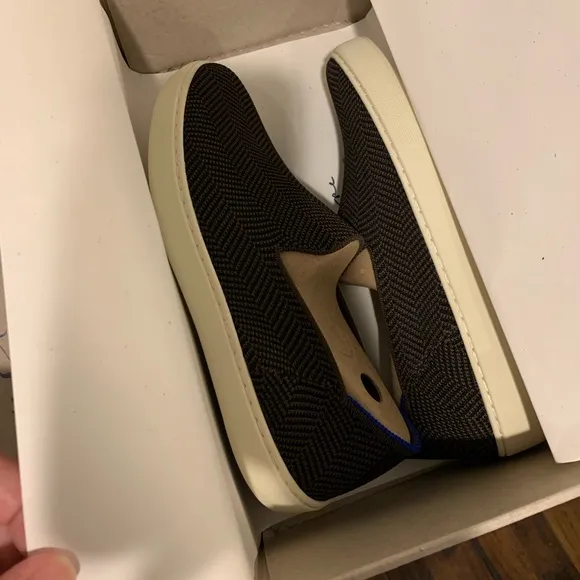 Rothy’s The Original Slip On Sneaker in Dark Brown Herringbone