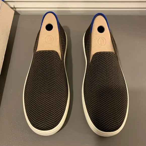 Rothy’s The Original Slip On Sneaker in Dark Brown Herringbone