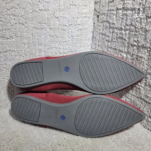Rothy's The Point Red Cinnamon Pointed Toe Slip On Flat Shoes Multiple Sizes