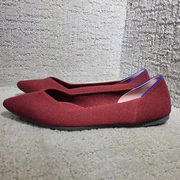 Rothy's The Point Red Cinnamon Pointed Toe Slip On Flat Shoes Multiple Sizes