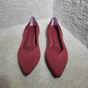 Rothy's The Point Red Cinnamon Pointed Toe Slip On Flat Shoes Multiple Sizes