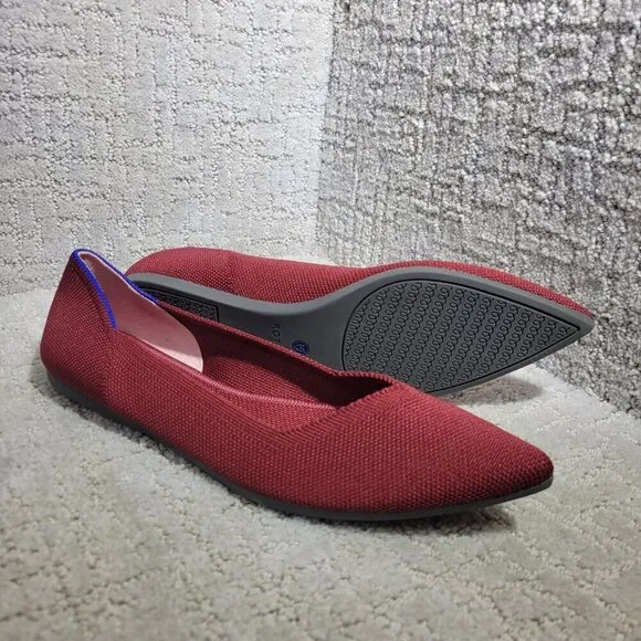 Rothy's The Point Red Cinnamon Pointed Toe Slip On Flat Shoes Multiple Sizes
