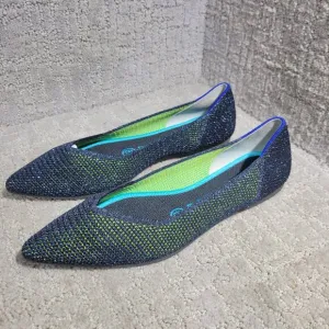 Rothys The Point Women's Size 6.5 US Metallic Lattice Pointed Toe Slip on Shoes