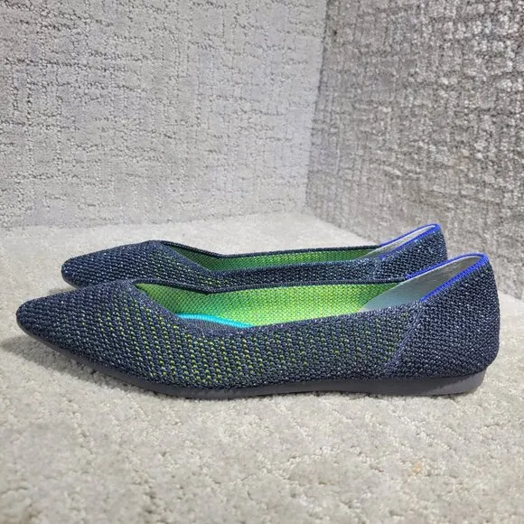 Rothys The Point Women's Size 6.5 US Metallic Lattice Pointed Toe Slip on Shoes