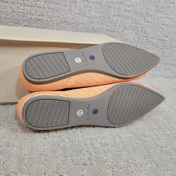 ROTHY'S The Point Womens Size 8.5 Sherbet Flat Ballet Slip On Pointed Toe Shoes