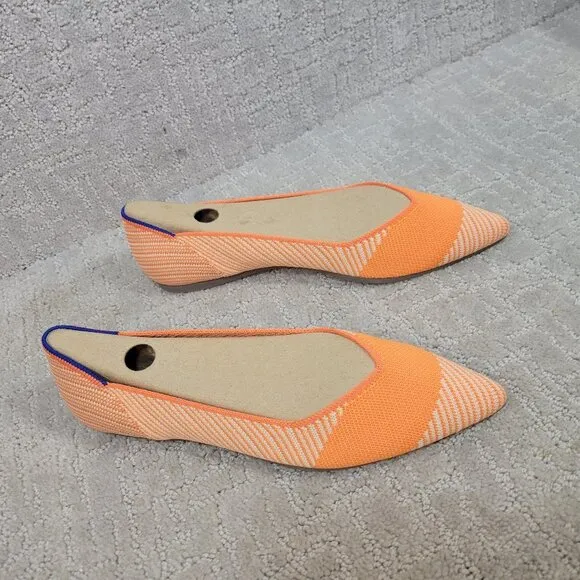 ROTHY'S The Point Womens Size 8.5 Sherbet Flat Ballet Slip On Pointed Toe Shoes