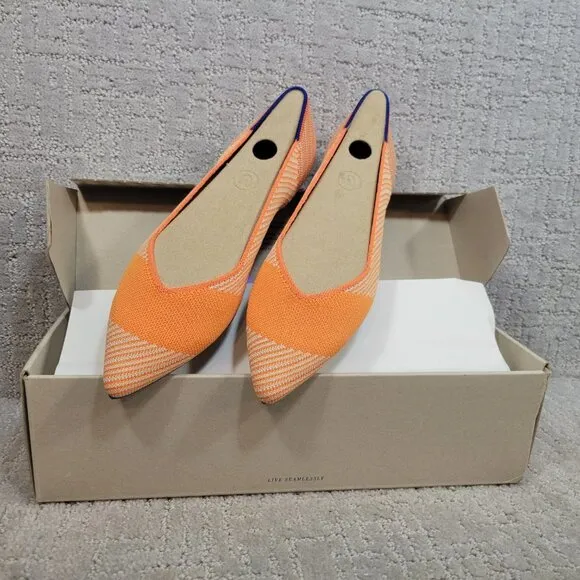 ROTHY'S The Point Womens Size 8.5 Sherbet Flat Ballet Slip On Pointed Toe Shoes