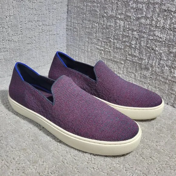 Rothy's The Sneaker Women’s Size 8.5 US Fig Python Purple Slip On Flat Shoes