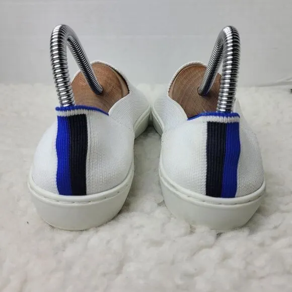 Rothys The Sneaker Womens Slip On Size 7 White Blue Black Shoes