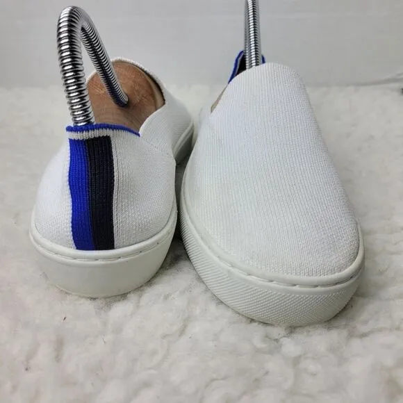 Rothys The Sneaker Womens Slip On Size 7 White Blue Black Shoes
