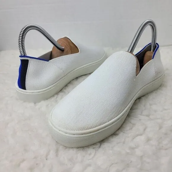 Rothys The Sneaker Womens Slip On Size 7 White Blue Black Shoes