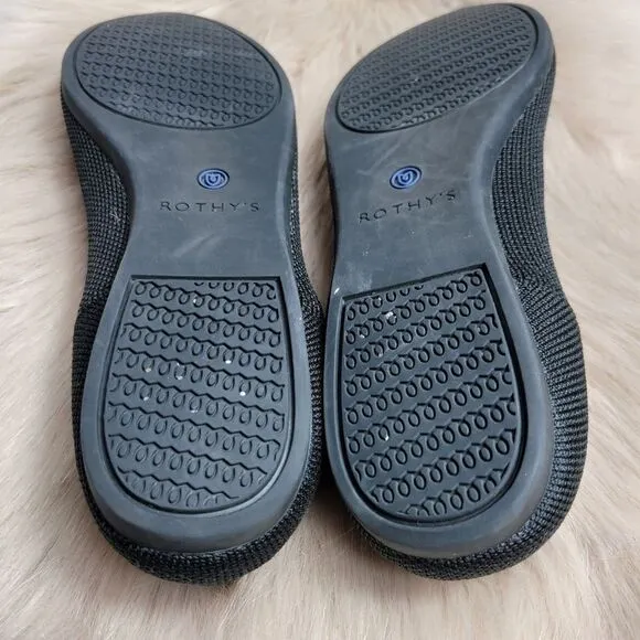 Rothy's The Point In Black In Blue Pointed Toe  Size 8
