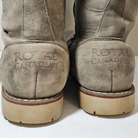 Royal Canadian Louise Waterproof Suede Fur Lined Tall Lace Up Winter Snow Boots