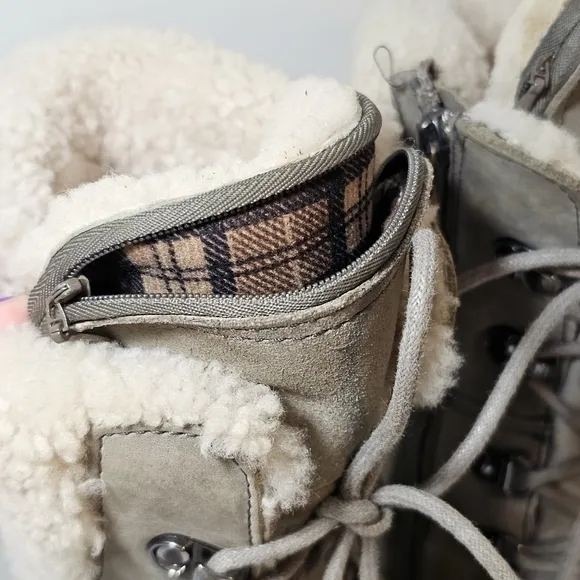 Royal Canadian Louise Waterproof Suede Fur Lined Tall Lace Up Winter Snow Boots