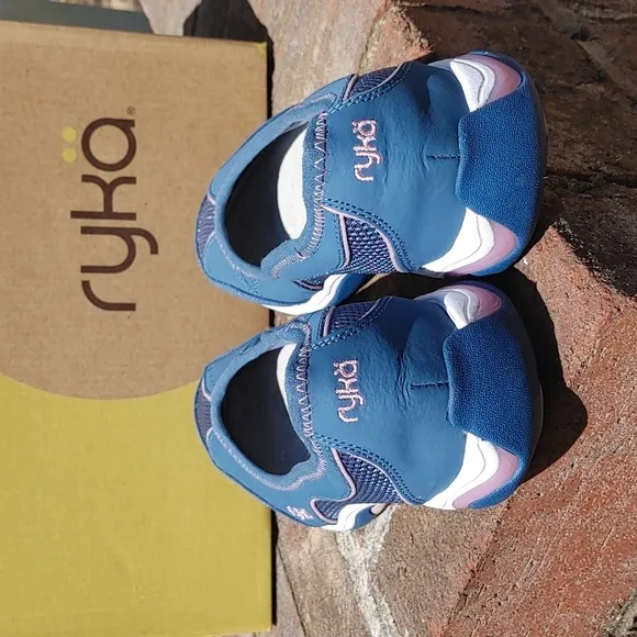 Ryka Tensille Chambray Blue Slip-On Shoes Size 8.5 (1162)