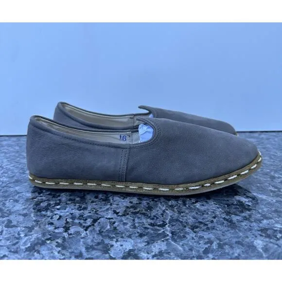 Sabah Women’s Size 39 US Sz 8.5 Slip On Shoes Gray Leather
