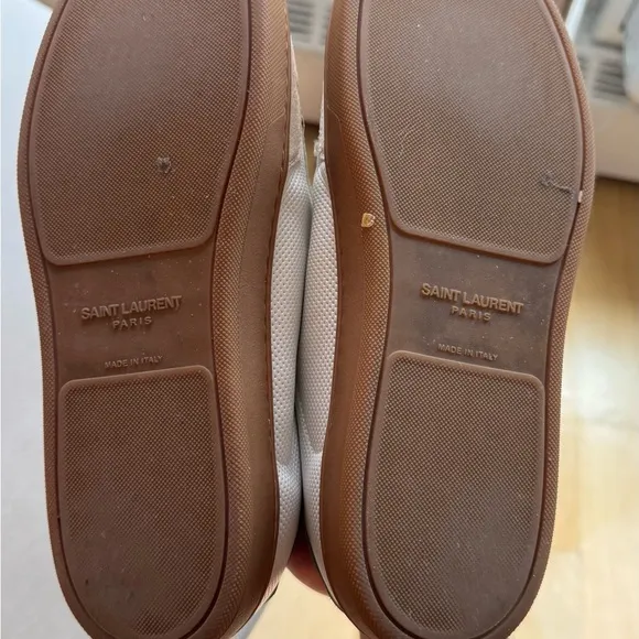 Saint Laurent White and Green Casual Sneakers