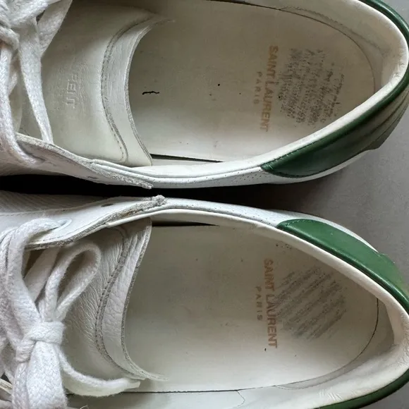 Saint Laurent White and Green Casual Sneakers