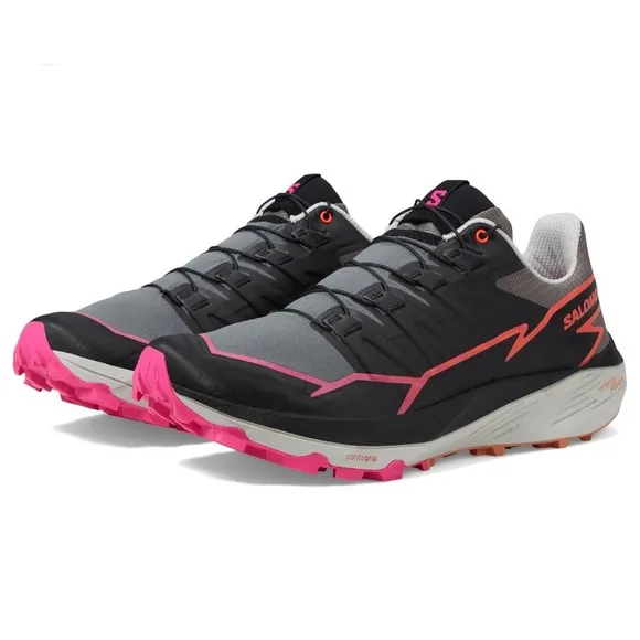 Salomon‎ Thundercross Gray Neon Running Shoes Woman's 11.5 Sneakers 473826