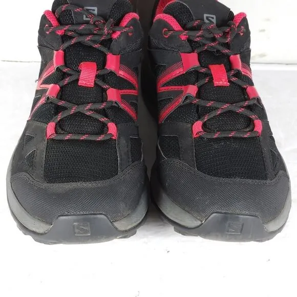 Salomon Women's Impala US 8 Black Barberry Low Top Lace-Up Hiking Shoes
