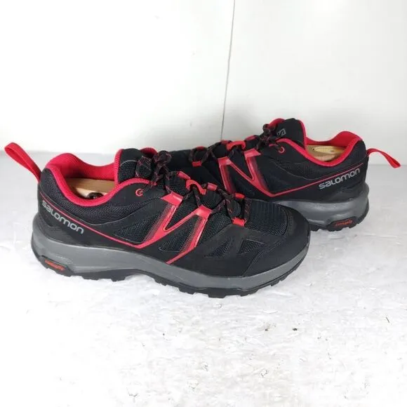 Salomon Women's Impala US 8 Black Barberry Low Top Lace-Up Hiking Shoes