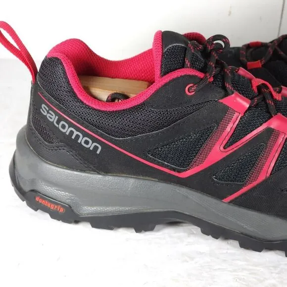 Salomon Women's Impala US 8 Black Barberry Low Top Lace-Up Hiking Shoes