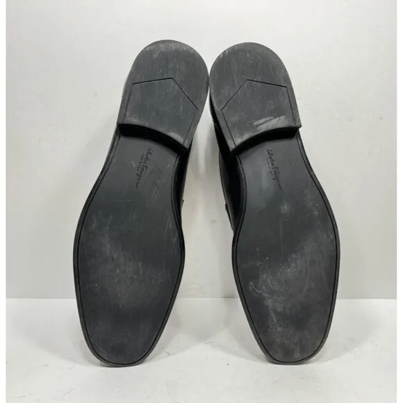 Salvatore Ferragamo Tazio Black Leather Loafers Men’s Size 13 D Shoes Slip On