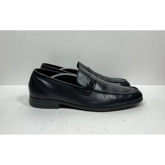 Salvatore Ferragamo Tazio Black Leather Loafers Men’s Size 13 D Shoes Slip On
