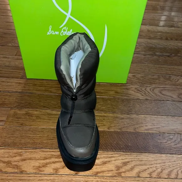 Sam Edelman Lakyn Nylon &amp; Leather Boots Women’s Size 5 Alpine Green Looks Brown
