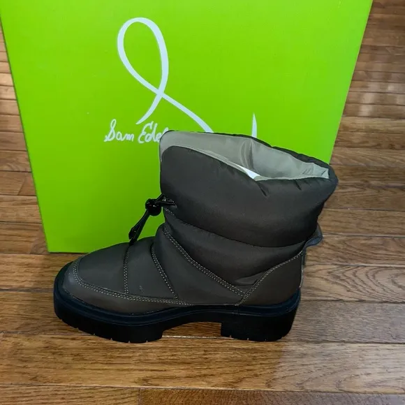 Sam Edelman Lakyn Nylon &amp; Leather Boots Women’s Size 5 Alpine Green Looks Brown