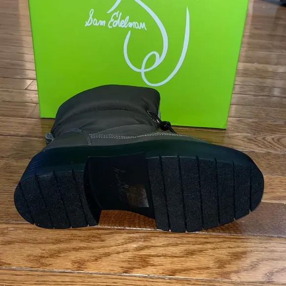 Sam Edelman Lakyn Nylon &amp; Leather Boots Women’s Size 5 Alpine Green Looks Brown