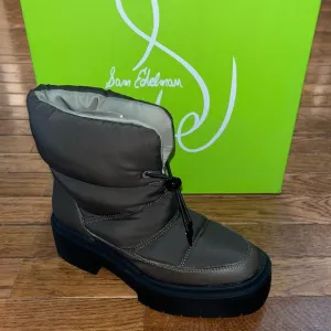Sam Edelman Lakyn Nylon &amp; Leather Boots Women’s Size 5 Alpine Green Looks Brown