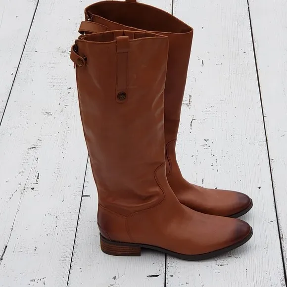 Sam Edelman Penny Tall Shaft Boots Whiskey Brown Women Sz 4.5/ EU 34.5