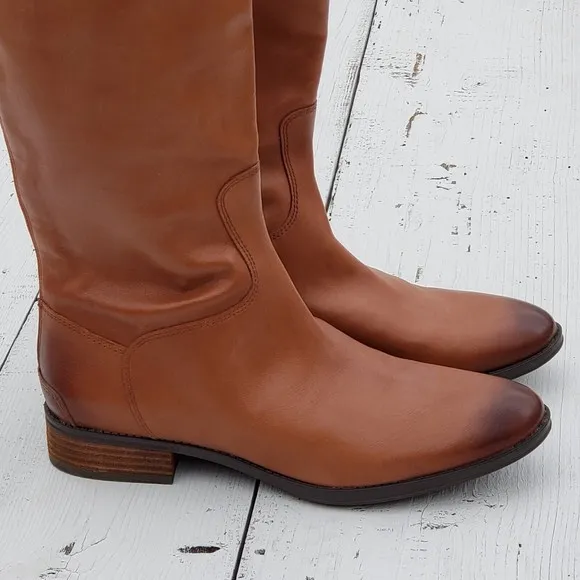 Sam Edelman Penny Tall Shaft Boots Whiskey Brown Women Sz 4.5/ EU 34.5