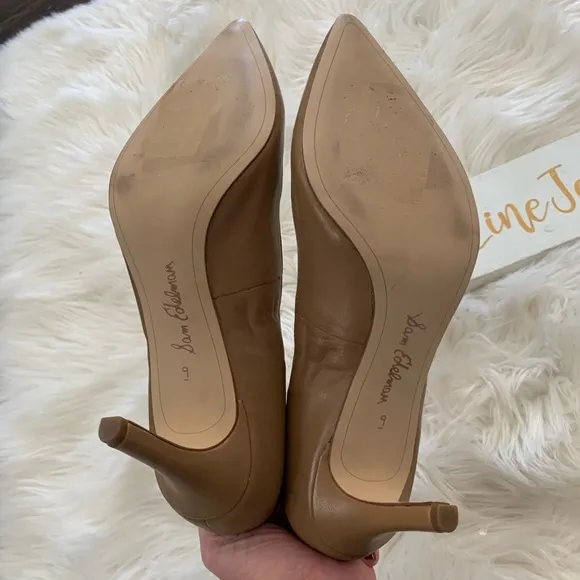 Sam Edelman Tan Leather Margie Pointy Toe Heels