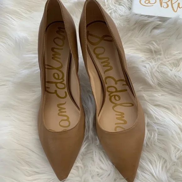 Sam Edelman Tan Leather Margie Pointy Toe Heels
