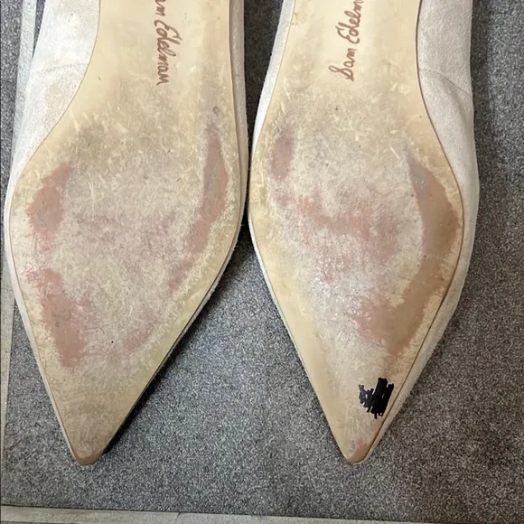 Sam Edelman women’s 8.5 WANDA POINTED TOE FLAT Elegant Cream suede Shoes