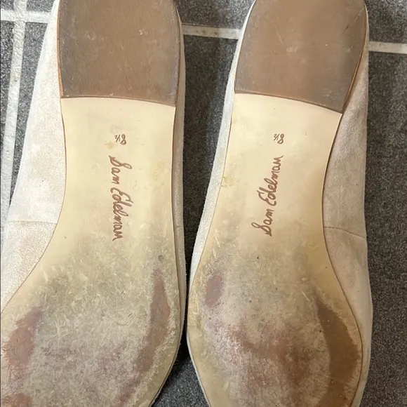 Sam Edelman women’s 8.5 WANDA POINTED TOE FLAT Elegant Cream suede Shoes