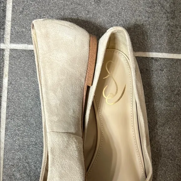 Sam Edelman women’s 8.5 WANDA POINTED TOE FLAT Elegant Cream suede Shoes