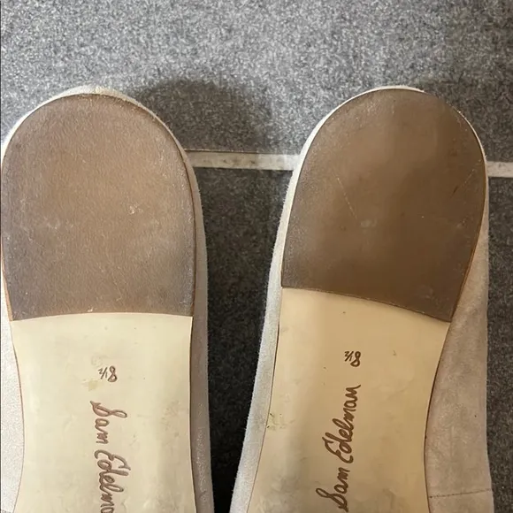 Sam Edelman women’s 8.5 WANDA POINTED TOE FLAT Elegant Cream suede Shoes