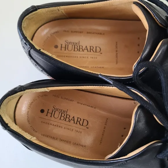 Samuel Hubbard Brogue Black Leather Oxford Cap Toe Shoes Size 9.5