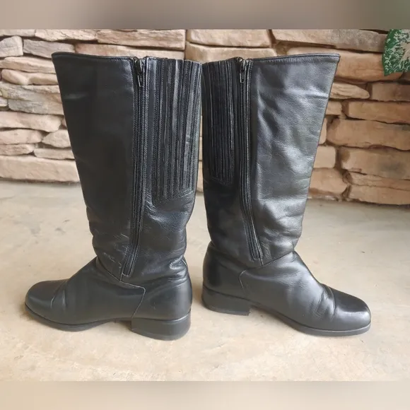 Santana Canada Black Leather Waterproof Knee Riding Boots