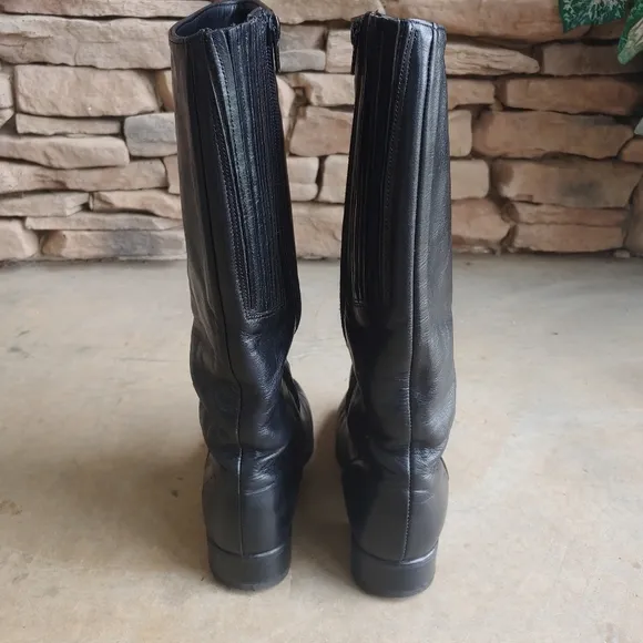 Santana Canada Black Leather Waterproof Knee Riding Boots